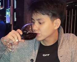 Owy Posadas consuming alcohol